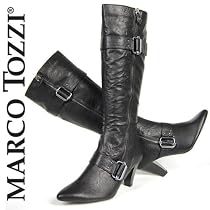MARCO TOZZI Damen Winter Langschaftstiefel, Dekoschliessen, schwarz