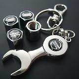 Nissan Tire Valve Caps with Wrench Keychain