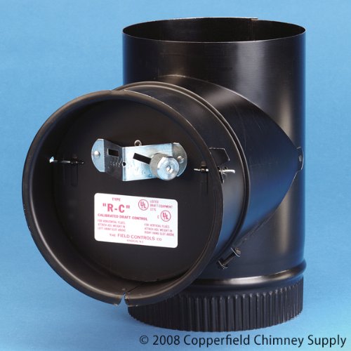 Copperfield 32120 6 Inch Barometric Damper With Tee, 24-ga
