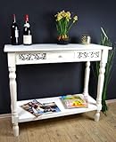 Konsole Anrichte Beistelltisch Landhaus Weiß Blech Holz Shabby Chic