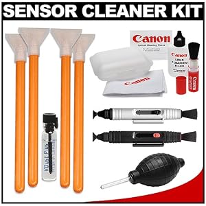 VisibleDust EZ Sensor Cleaning Kit for Size 1.6x Digital SLR Cameras with 1ml Liquid vDust Plus & 4 Vswabs + (2) Lenspen + Canon Cleaning Accessory Kit for Canon EOS 50D, 60D, 7D, Rebel XS, XSi, T1i, T2i, T3, T3i Digital Cameras