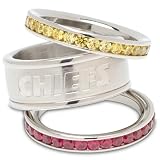 Kansas City Chiefs Logo Crystal Stacked Ring Set (Size 7)