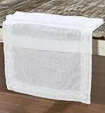 NEW Sheer White Cotton Table Runner with Lace Trim