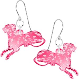 Pink Darling Dottie Dalmatian Dog Earrings
