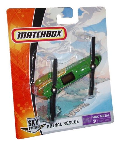 "Matchbox MBX Metal Sky Busters Mini (3"" W x 4"" L x 2"" H) Die Cast Plane # 23 of 24 - Green Animal Rescue Tandem Chopper Helicopter" "Matchbox MBX Metal Sky Busters Mini (3"" W x 4"" L x 2"" H) Die Cast Plane # 23 of 24 - Green Animal Rescue Tandem Chopper Helicopter"