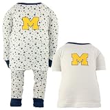 Michigan Wolverines White Toddler Three-Piece Sleep Set