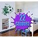 Football bursting though a wall - Personalised with your name choice - Children's Wall Decal (Medium)