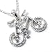 Silvertone Crystal Bicycle Pendant Necklace Fashion Jewelry