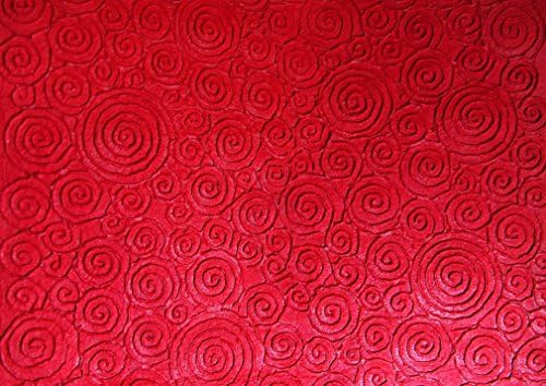 Exotic Elegance 2 Sheets Gift Wrap Red Spiral Embossed Mulberry Paper31.5"x21.5"
