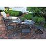 Windham Castings American Gothic Cast Aluminum Patio Dining Set For 6 With Chaise Lounge And Side Table