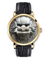 SPRAWL Aanalog Fashion Series Gold Ladies Watches of Genuine Black Leather Strap,Unique Wrist Watch for Women Girls Designed with Head of dragon