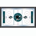 NHL San Jose Sharks Framed Hockey Rink Mirror - 15Lx26W"