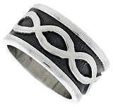 7/16 (11 mm) Sterling Silver Hand Made Infinity Design Ring