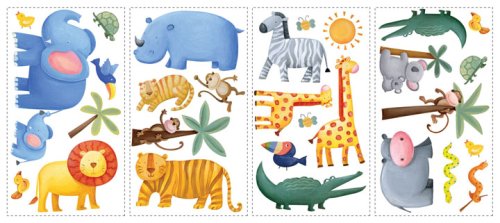 RoomMates RMK1136SCS Jungle Adventure Peel & Stick Appliques