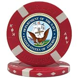 U.S. NAVY on Red Big Slick Texas Hold'em Poker Chip