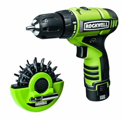 Rockwell RK2510K2.1 12-Volt Lithium Cordless Drill/Driver Puck and 2 Batteries, 16-Piece