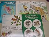 5 Dover Nature Coloring Books: Seashore Life, Butterflies, Wild Animals, Small Animals of North America & Fifty Favorite Birds