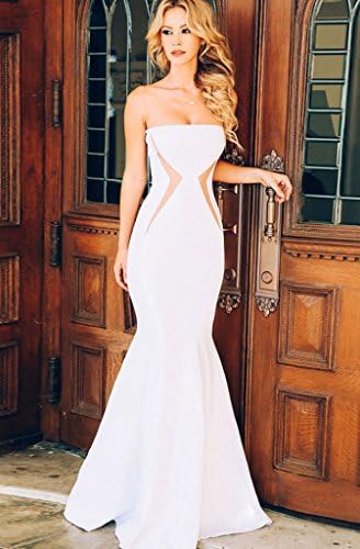 Gracefull Women Strapless Low Trumpet Mermaid Dresses Color White Size One Size