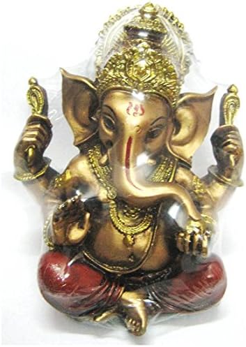 Meiro Ganesha Gold Plated - Hindu Idol (6 cm X 5 cm X 9 cm)