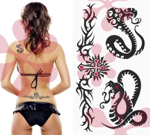 Sexy Snake Lower Back Temporary Tattoos Waterproof Removable