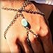 ZPS(TM) Fashion Bracelet Finger Ring Bangle Slave Chain Retro Bronze Turquoise