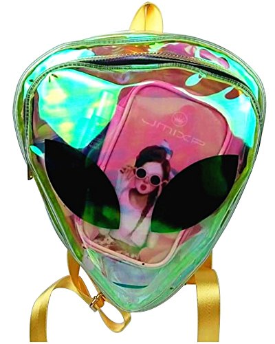 Remeehi Alien Logo Women's Hologram Transparent Clear Backpack Casual Bag