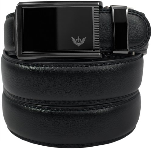 SlideBelts Men's Black Winged Leather Belt - Custom Fit
