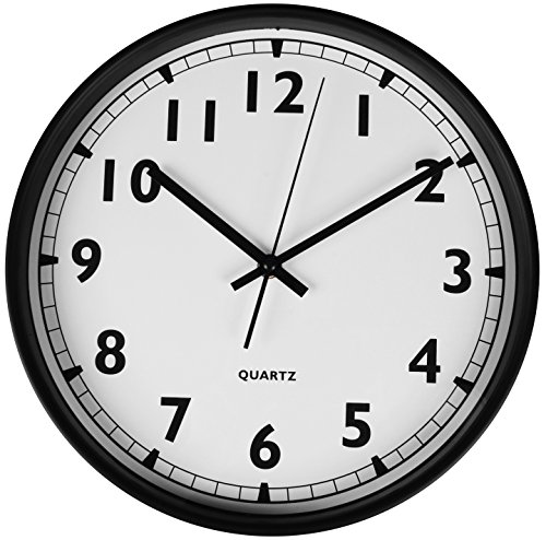 Large indoor/outdoor universal wall clock black - non-ticking &am…