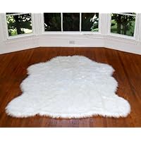 Faux Sheepskin Rug White