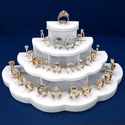 White Ring Display Holds 29 Rings Jewelry Stand New