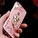 iPhone 6S Plus Case, CaseUp Glitter Crystal Heart Floral Series - Slim Luxury Bling Rhinestone Clear TPU Case With Ring Stand For iPhone 6S/ 6 Plus (5.5 Inch)