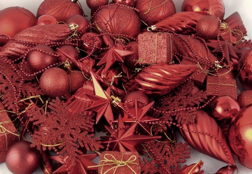 Vickerman 125-Piece Ornament Set, Red