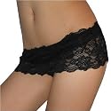 Premiere Damen Lace Hipster Unterw?sche: Schwarze Slip-Panties