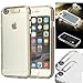 iPhone 6 Plus Case, oneCase™ LED Case Incoming Call LED Blink/Flash Hybrid Case Cover, Clear Soft TPU Back Cover with Hard PC Bumper Case for Apple iPhone 6 Plus (5.5 inch Screen) (Clear/Gold)