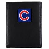 Chicago Cubs Mens MLB Genuine Leather Tri-fold Wallet