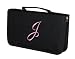 LADIES EMBROIDERED ZIPPERED INITIAL CD/DVD CASE LETTER J (24 CAPACITY)