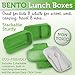 Effiliv Bento Box Lunch Boxes - Food Containers Stackable - Green