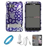 Purple Flowers Durable 2 Piece Protective Crystal Hard Shield Guard Cover C ....