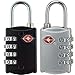 Hooray! Service TSA Lock - 4 Digit Combination Lock For Travel Safety and Security Environmentally Friendly Luggage Lock-2 Pack(Black and Silver)