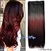 Black to burgundy to Reddish brown three Colors Ombre hair extension, Synthetic Hair extensions UF207