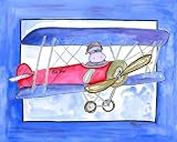 When Hippos Fly Airplanes Planes Children's Wall Decor 8x10 Art Print By S. Bowman