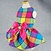 Fitwarm Vintage Plaid Pet Clothes Dog Dress Ribbon Dog Vest Shirts Apparel, XXS