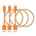 iSeeker Bundle of 3 Durable 1ft/30cm Nylon Braided Tangle-Free Micro USB Cable for Android, Samsung, HTC, Motorola, Nokia and More (1ft-Orange)