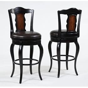 31 Inch Masterpiece Bar Stool in Black and Mahogany Finish Powell 416-432 by Powell Furniture