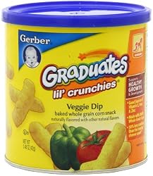 Gerber Graduates Lil' Crunchies, Veggie Dip, 1.48-Ounce Canisters (Pack of 6)