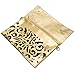 BMC Black Vinyl + Gold Faux Leather Decorative Cut Out Print Design Large Fashion Statement Envelope Clutch