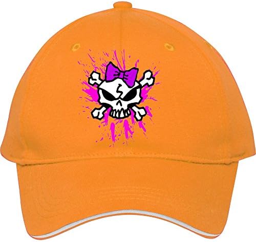 Fashion Girly Skull Explosion With Pink Bow Yellow Snapback Cap Hat Male/female Baseball Cap Cotton