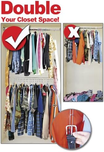 LARGE HEAVY DUTY XTRA CLOSET DOUBLES CLOSET SPACE WITH FREE BONUS