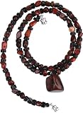 Sexy Samurai: Men's 18" Beaded Necklace - Sea Shell & Jasper with Jasper Pendant