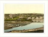Castle and church Bude Cornwall England, c. 1890s,  Library Image